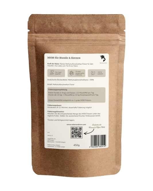 F&P Healthy Pets MSM Pulver für Hunde & Katzen mit Dosierlöffel