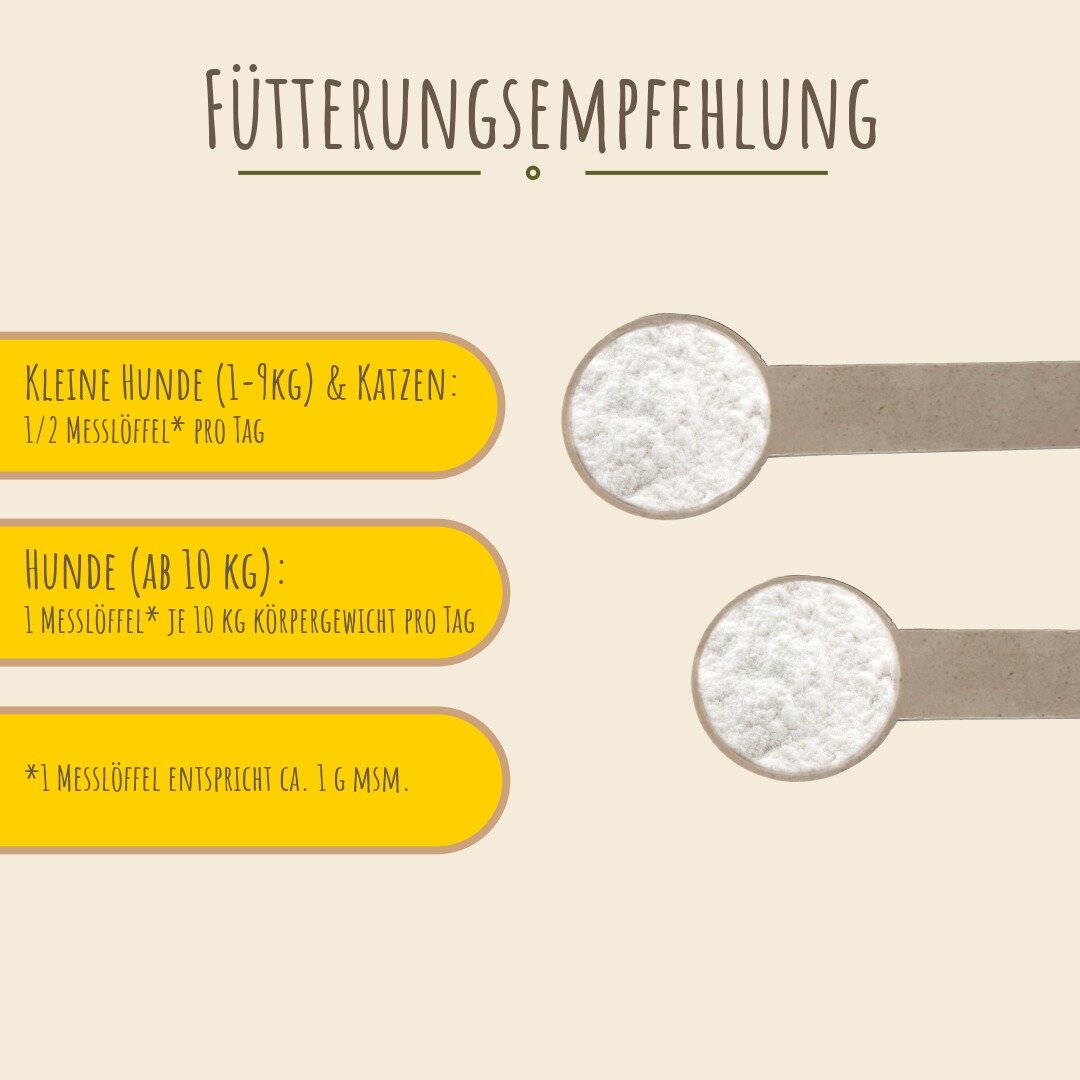 F&P Healthy Pets MSM Pulver für Hunde & Katzen mit Dosierlöffel
