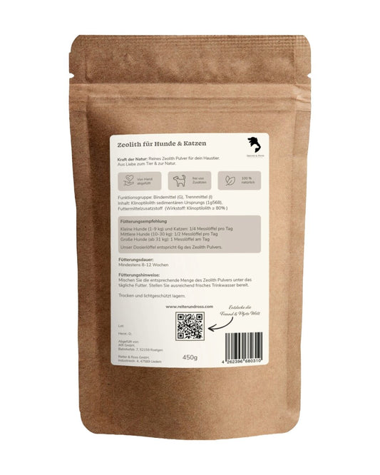 F&P Healthy Pets Zeolith Pulver für Hunde & Katzen mit Dosierlöffel