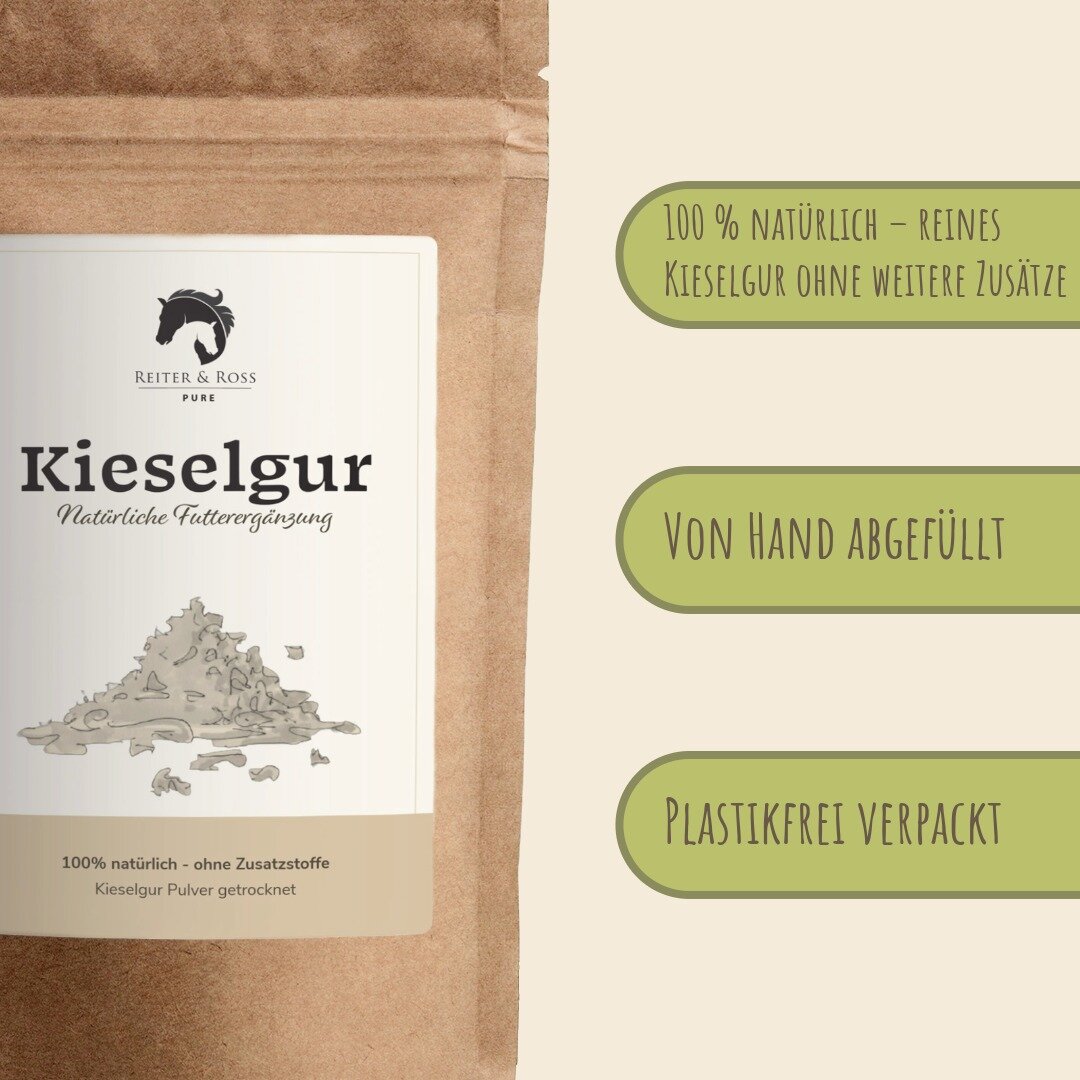 Reiter & Ross Kieselgur Pulver für Pferde mit Dosierlöffel
