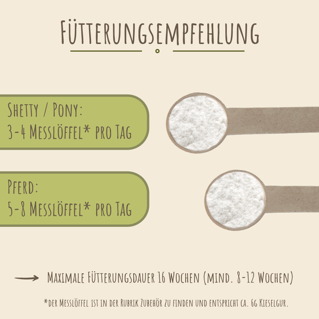 Reiter & Ross Kieselgur Pulver für Pferde mit Dosierlöffel