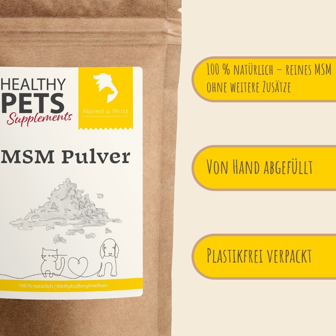 F&P Healthy Pets MSM Pulver für Hunde & Katzen mit Dosierlöffel
