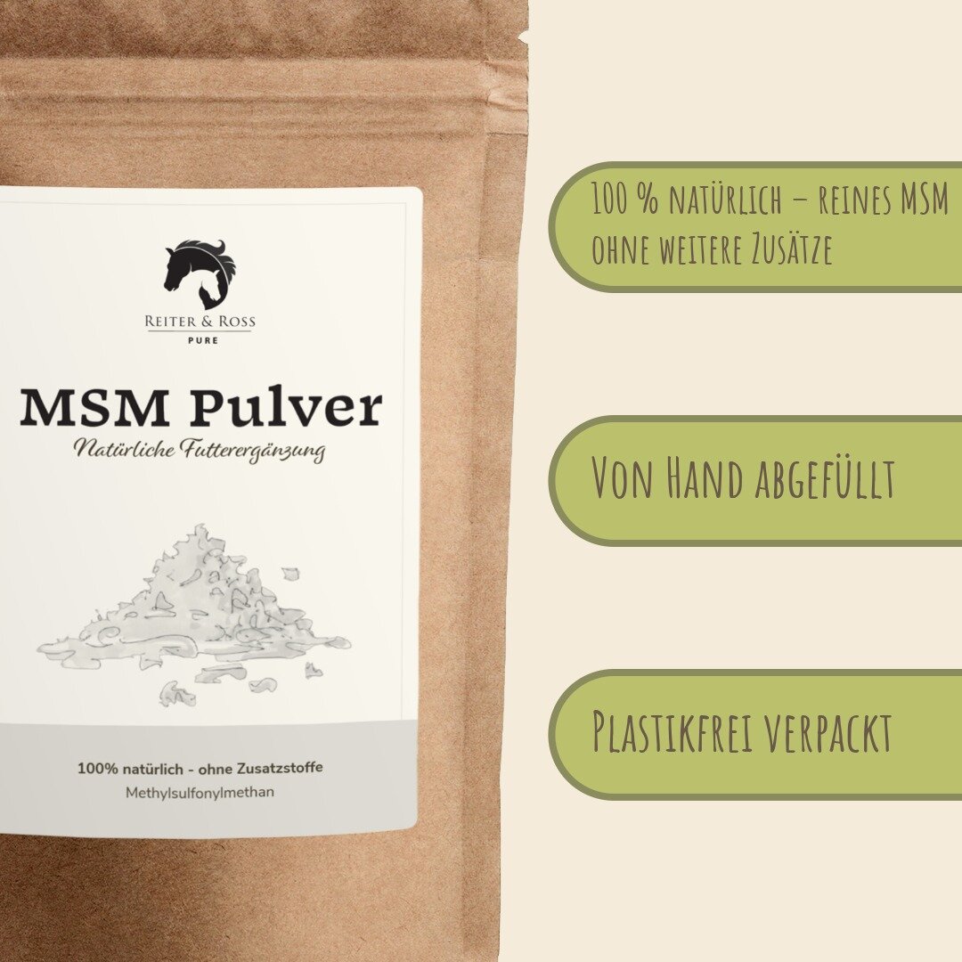 Reiter & Ross MSM Pulver für Pferde mit Dosierlöffel