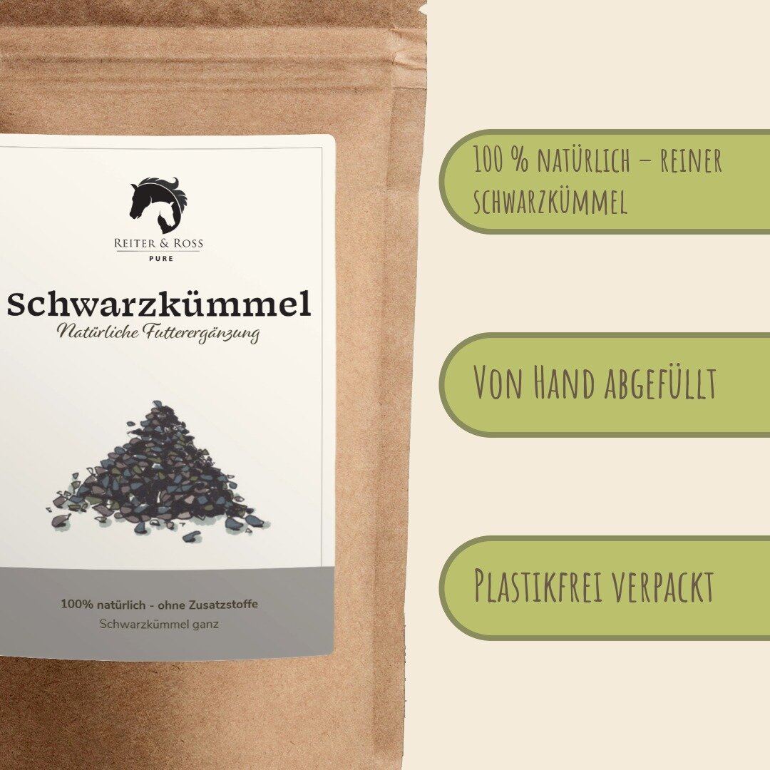 Reiter & Ross Schwarzkümmel für Pferde mit Dosierlöffel