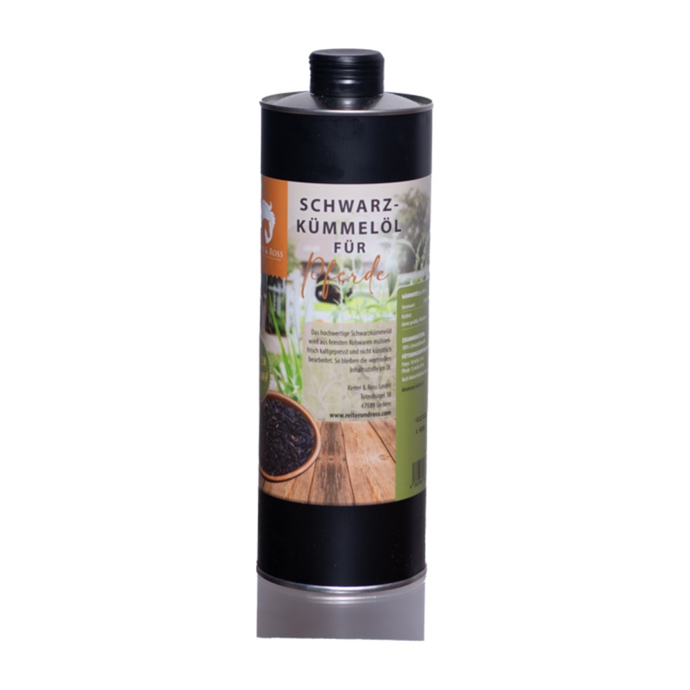 Reiter & Ross Schwarzkümmelöl für Pferde in 1L Metalldose