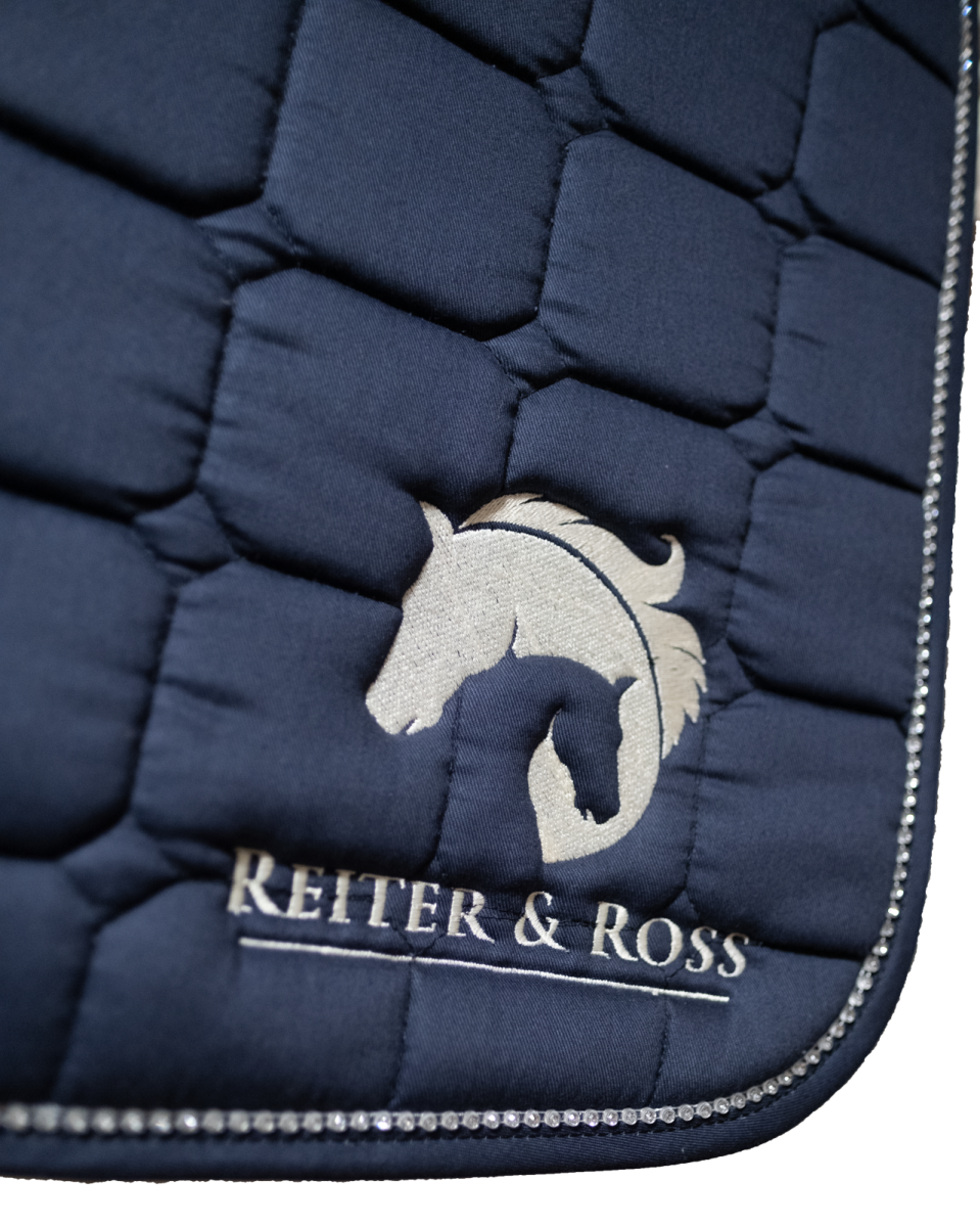 Schabracke "Colors of Chardonnay" navy-silber