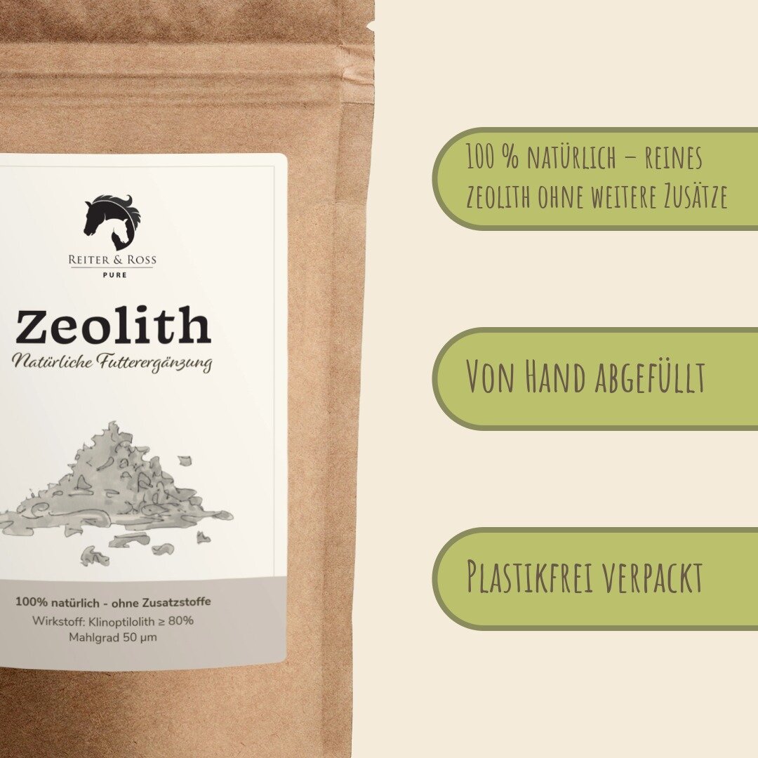 Reiter & Ross Zeolith Pulver für Pferde mit Dosierlöffel